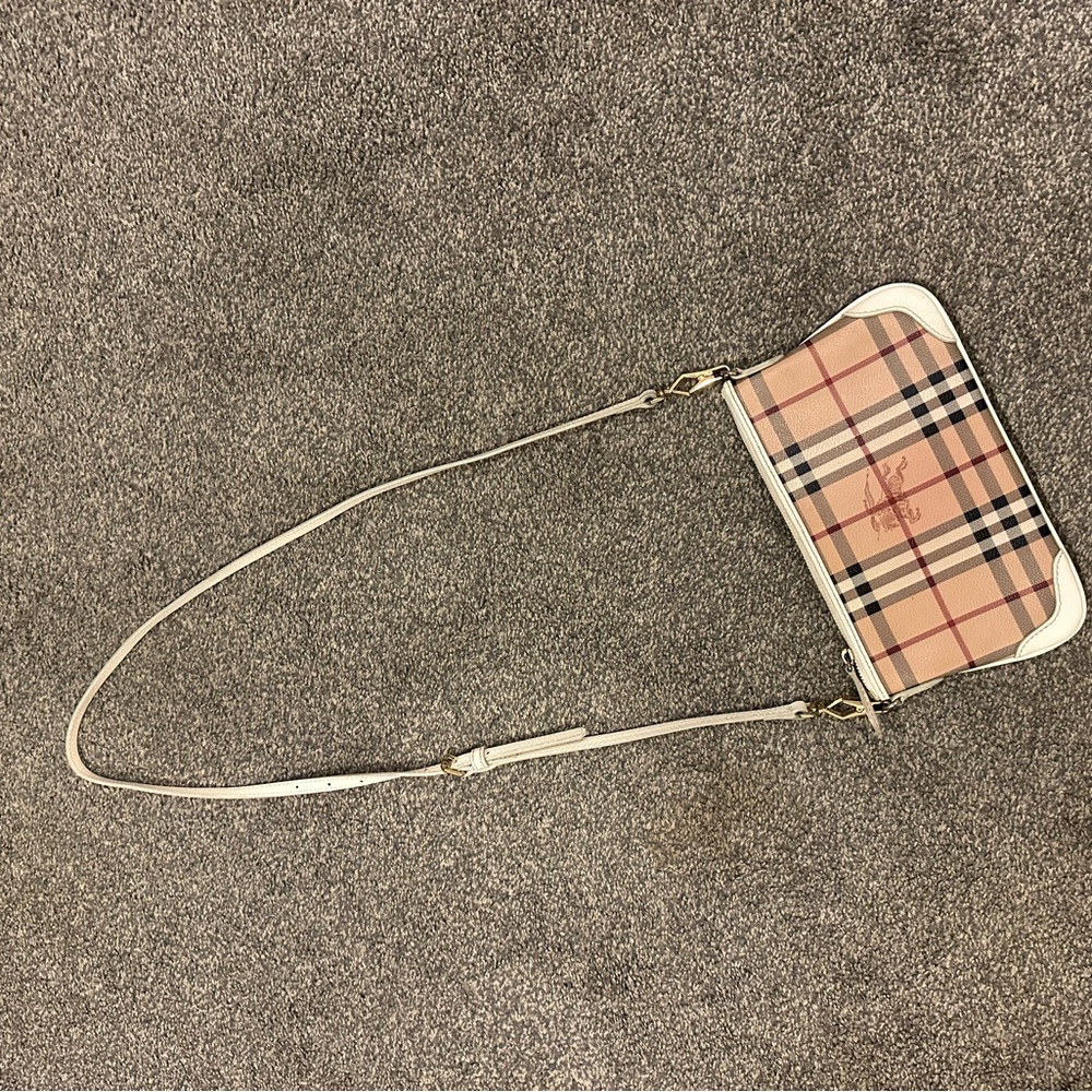 Burberry Tan and White Crossbody Bag